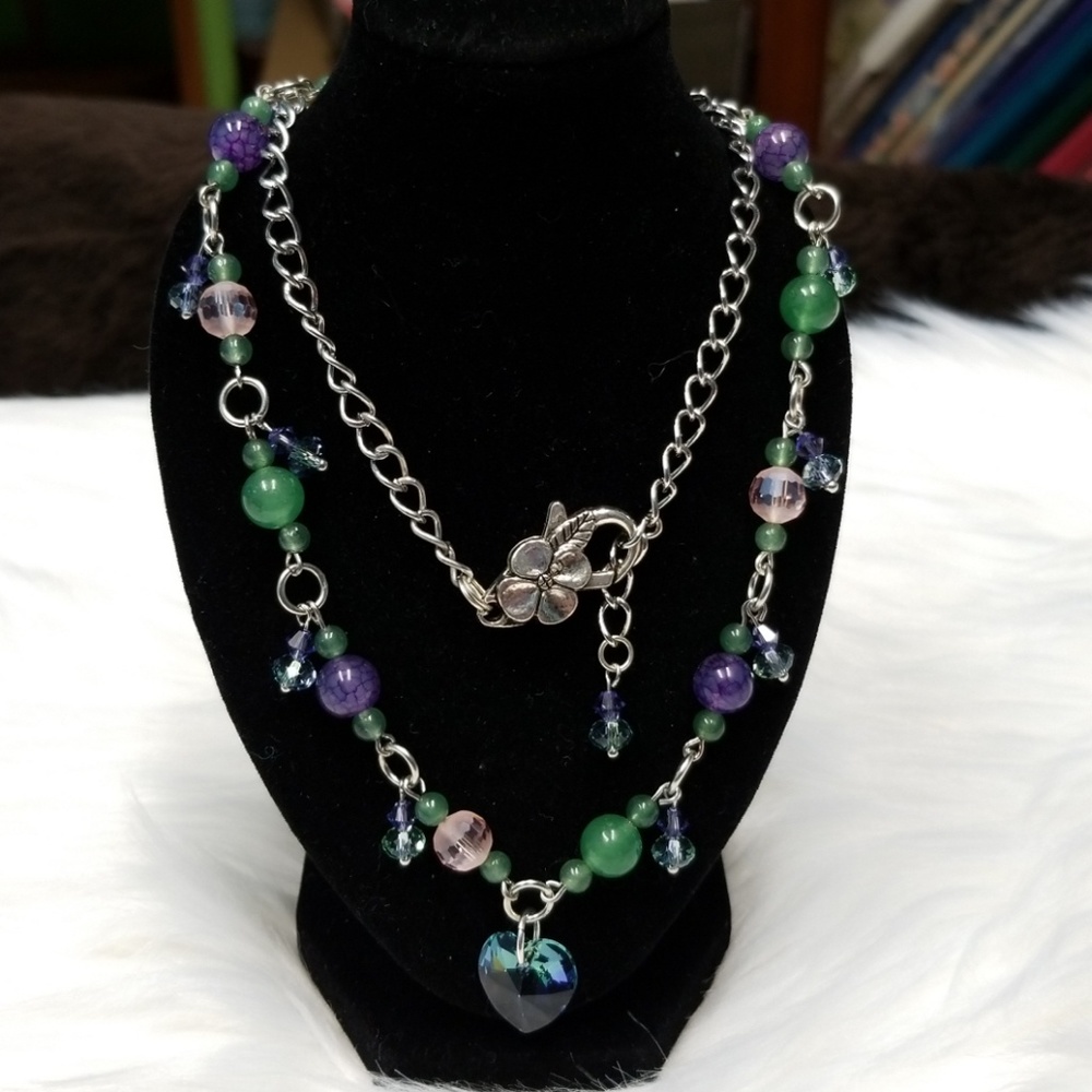 *SOLD*Crystal Heart Necklace Hand Designed! - Picture 1 of 4